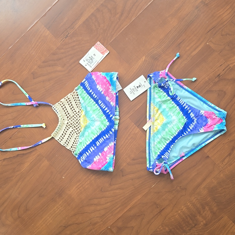 Hobie Girls' Crochet Hi-Neck And Bottom Sz 12